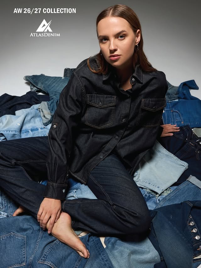 Atlas Denim denim kumaş doku ve yıkama detayı — yakın plan 13